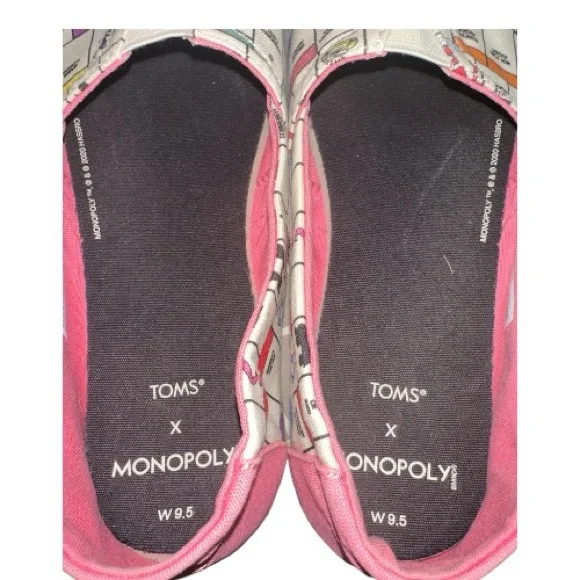 TOMS Women's Monopoly Board Flats - Pink and Cream - Picture 6 of 9